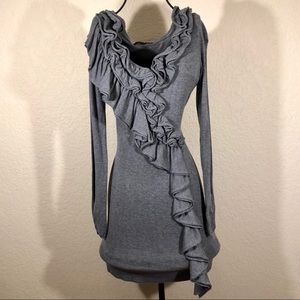 Gray Sweater Bodycon Cocktail Dress